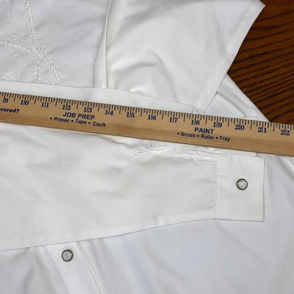 VTG Koret Womens M Embellished Pearl Button Blouse Embroidered Demure Western - Picture 6 of 16
